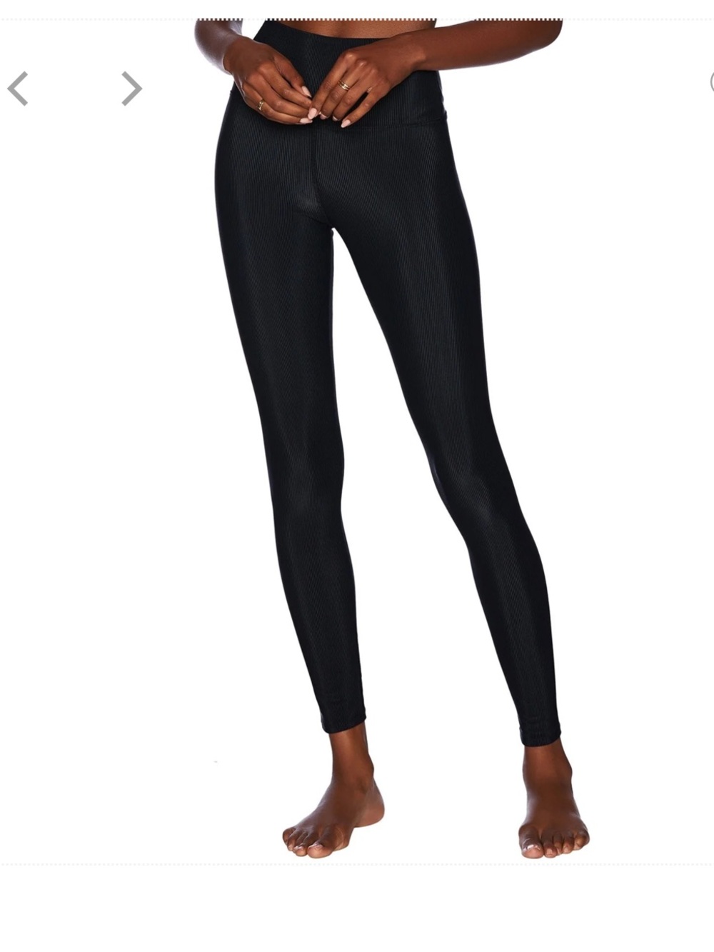 Beach Riot Sport Black Ayla Ribbed High Rise 4Way Stretch Activewear Leggings L